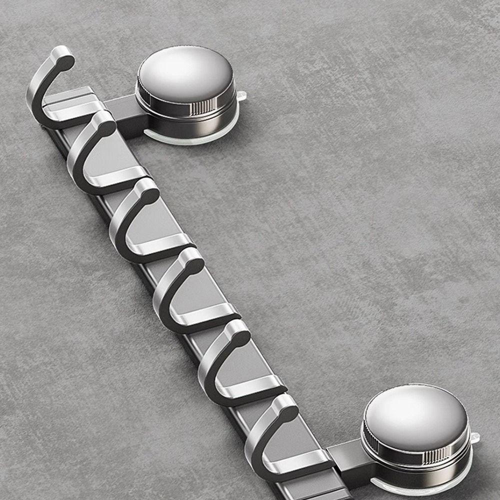 Punch Free Suction Cup Hooks Aluminum Alloy Bathroom Clothes Hooks Creative Towel Key Hangers  Door