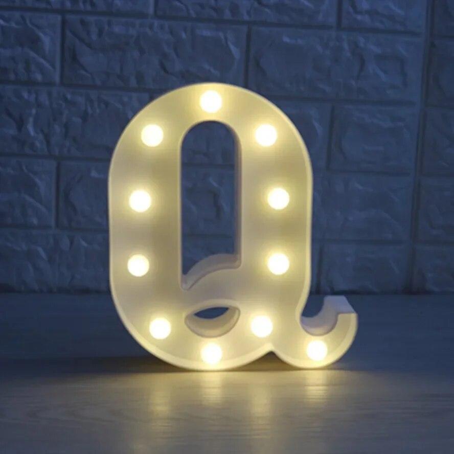 Alphabet Letter LED Lights Luminous Number Lamp Battery Warm Night Light for Home Wedding Birthday Christmas Party Decoration