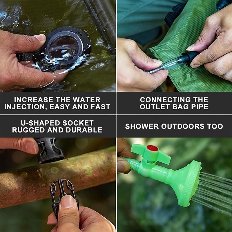 5-галлонный походный душ с солнечным подогревом - Портативная сумка для купания со съемным шлангом и переключаемой душевой лейкой