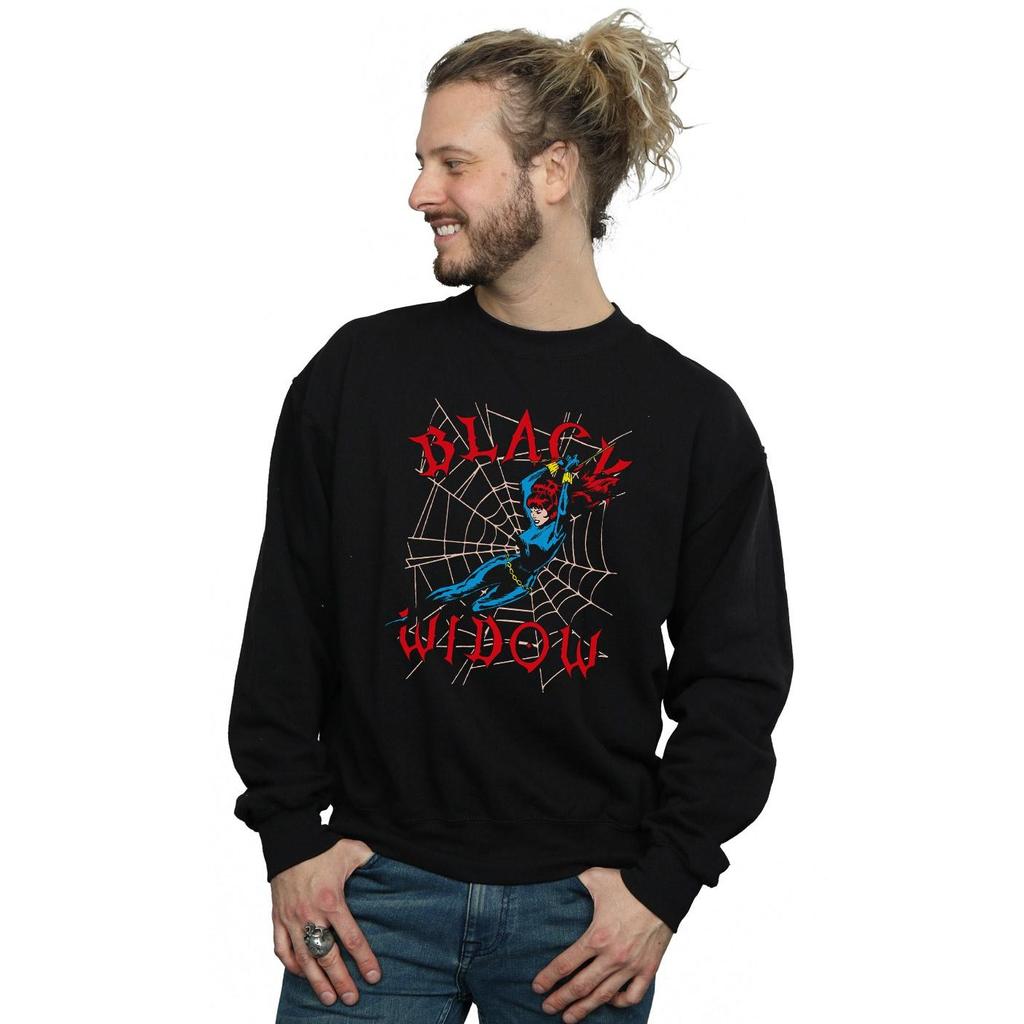 Marvel Mens Black Widow Web Sweatshirt