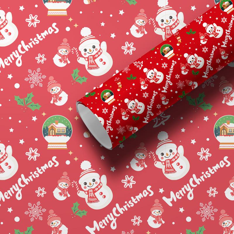 2pcs Christmas Gift Packaging Paper Printed Gift Paper Cute Christmas Eve Christmas Gift