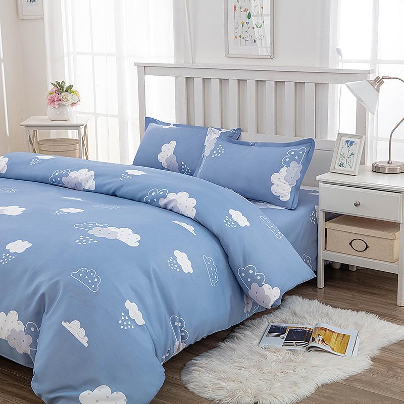 Class A Brushed Fabric Four-Piece Bed Sheet Set - Skin-Friendly, Ideal for Dorms