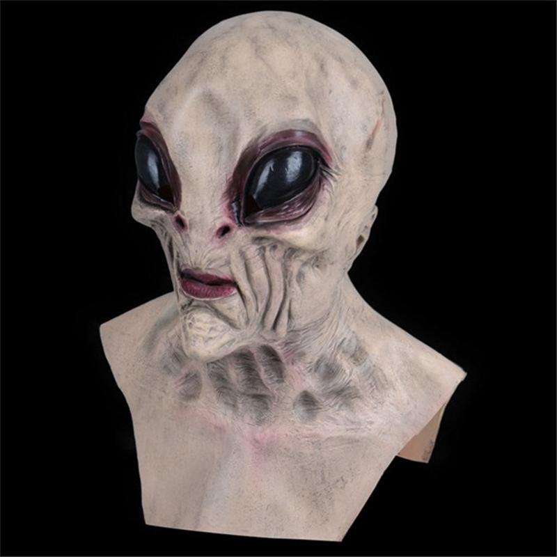 Костюм Косплей Инопланетянин ET Хэллоуин Вечеринка Человек-Тарелка 3D Маска на все лицо для Взрослых