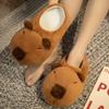 Cute Cartoon Capybara Cotton Slippers Half Wrap Heel Home Soft Non-slip Warm Breathable Indoor Plush Shoes Couple Slippers