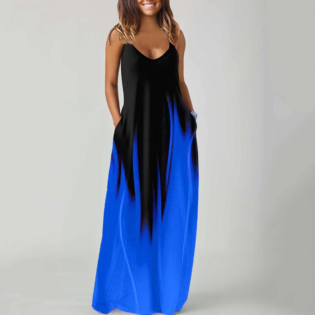 Женское карманное платье с принтом, пляжные вечеринки, жилет для вечеринки, супер длинное платье без рукавов