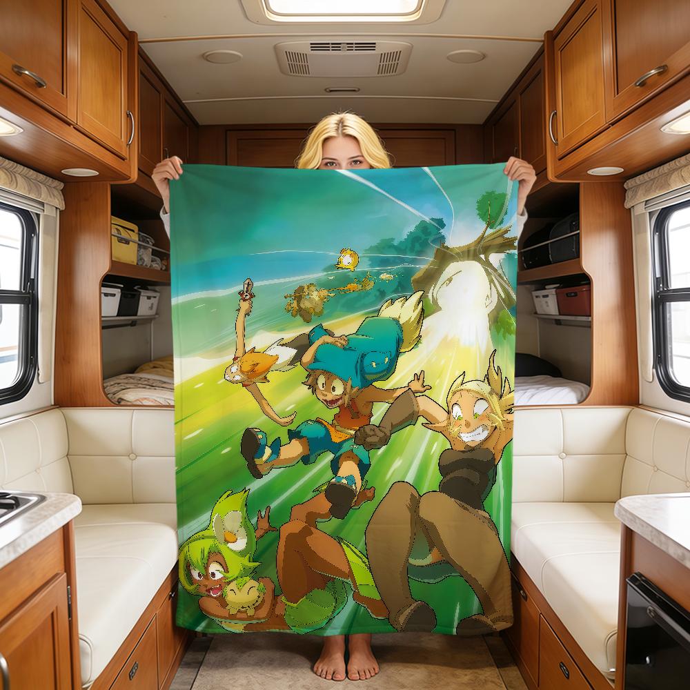 Игра Милый Забавный Арт Крутой W-Wakfu Плед Теплый Мягкий Плюшевый Плед Диван Гостиная Дневной сон Дом Спальня Подарок для Путешествий Фланель Питомец Hogar