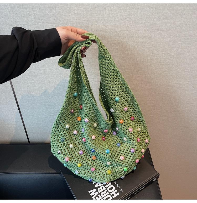 Сумка-хобо большой вместимости, плетеная, женская, летняя, новая, для покупок, соломенная, для пляжа, для отпуска на море