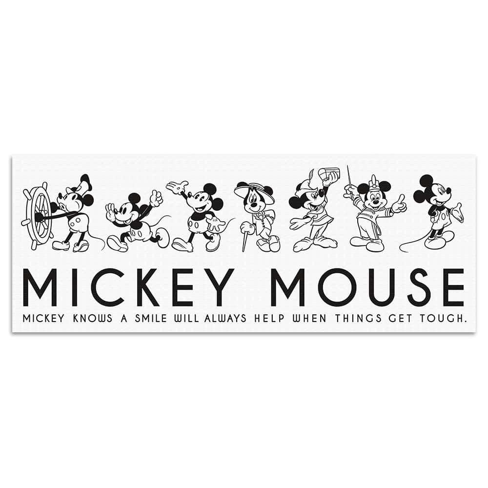 Disney Mickey Mouse Art Panel 30cm X Wide Size Made In Japan Poster Stylish Interior Makeover Living Room Interior Monochrome Simple Character Fabric