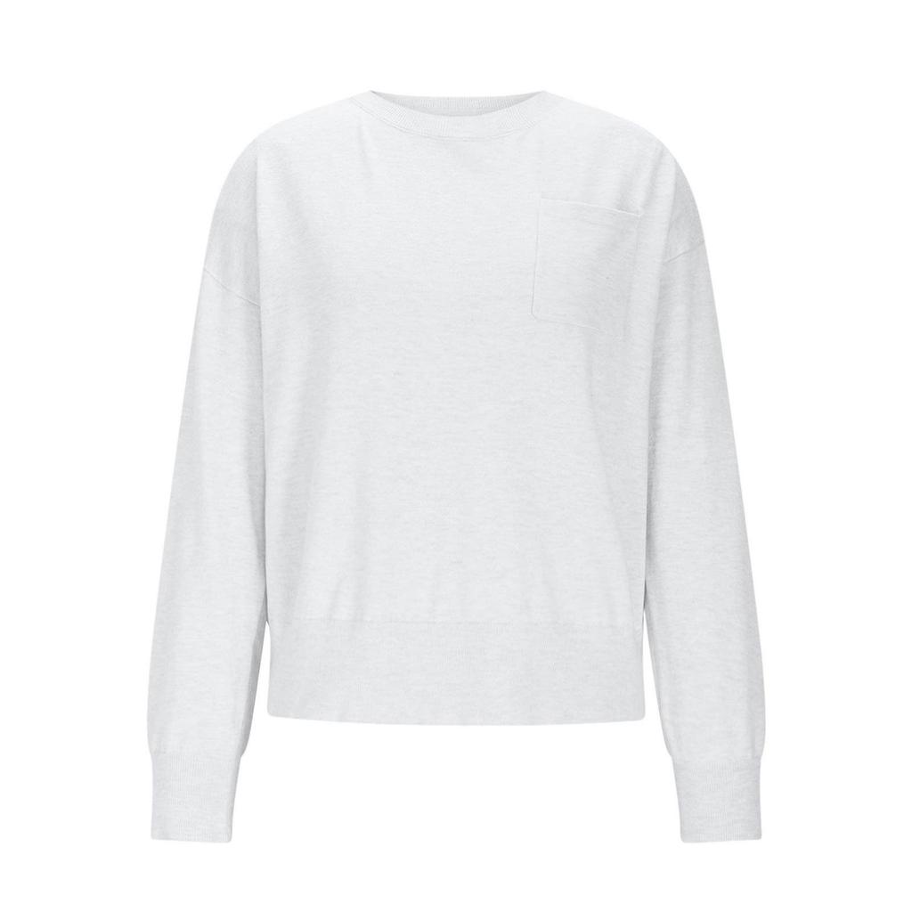 2025 Осень/Зима Теплый Повседневный Однотонный Женский Пуловер с Круглым Вырезом