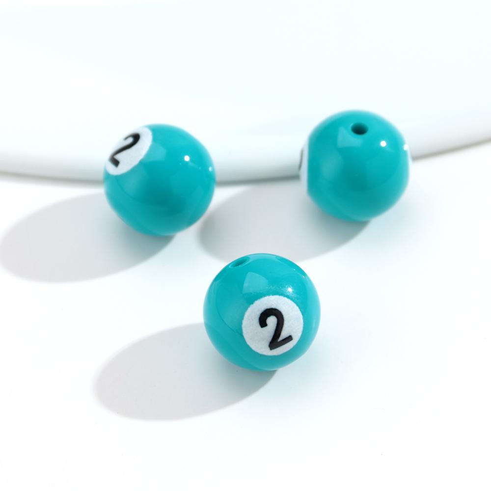 16mm Acrylic Billiard Ball Number Beads, Pool Ball Style Loose Spacer Beads for DIY Bracelet Necklace Jewelry Making Supplies