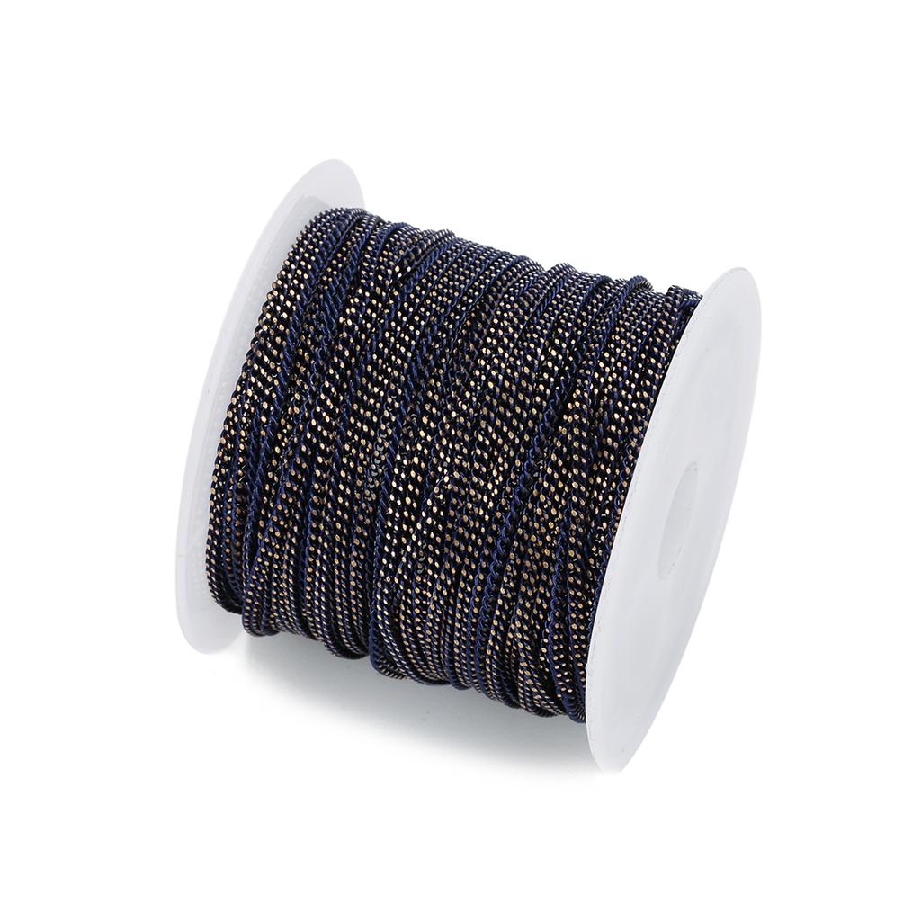 10 yards/Roll Flat Grinding Skin Chains Diy Jewelry Making Connectors Bracelets Necklace Width 1.5 Mm Copper Bulk Chain Finding
