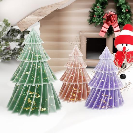 Yousheng Christmas Tree Silicone Candle Mold Food Grade Heat-Resistant Non-stick Easy Demolding DIY 3D Craft Mold