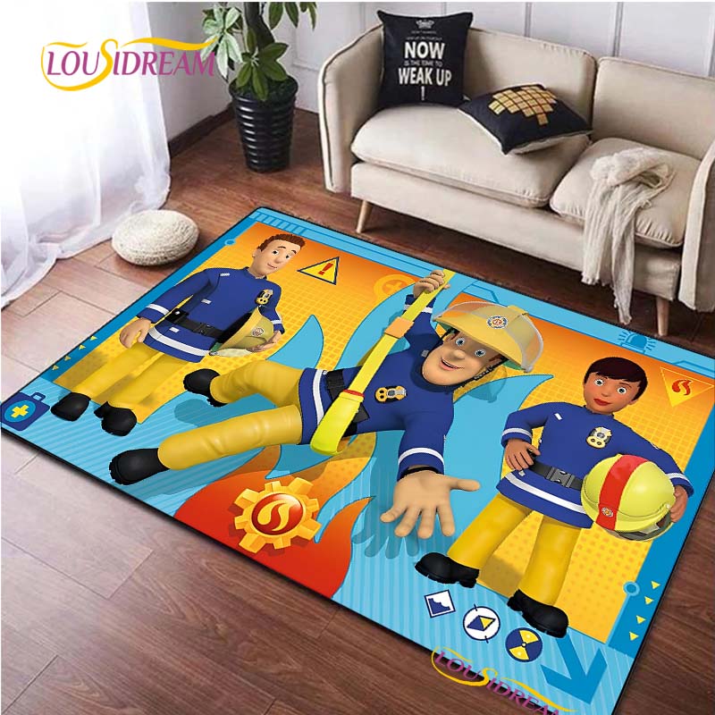 Fireman Sam British Classic Animated Carpet for Living Room Bedroom Area Rugs Kitchen Door Kids un-slip floor Mats birthday gift