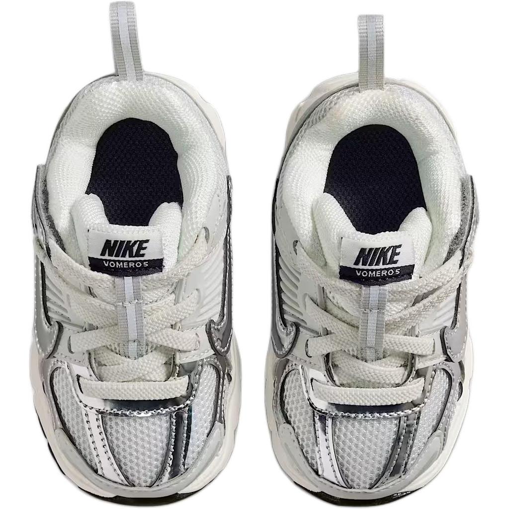 Nike Vomero 5 Мягкие и удобные Устойчивые к истиранию Устойчивые к истиранию Низкие детские кроссовки Серый Хромированный IM9466-001