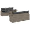 VidaXL Ensemble de canapés de jardin 7 pièces avec coussins gris en poly rotin 3348925