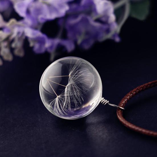 Стильное стеклянное ожерелье из одуванчика, автомобильный шар, подвеска, подвесное украшение для интерьера
