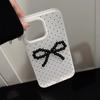 Temperament Polka Dot Bow for IPhone 17 Mobile Phone Case 15 Promax Retro Three-dimensional for Iphone 16 Frosted 13