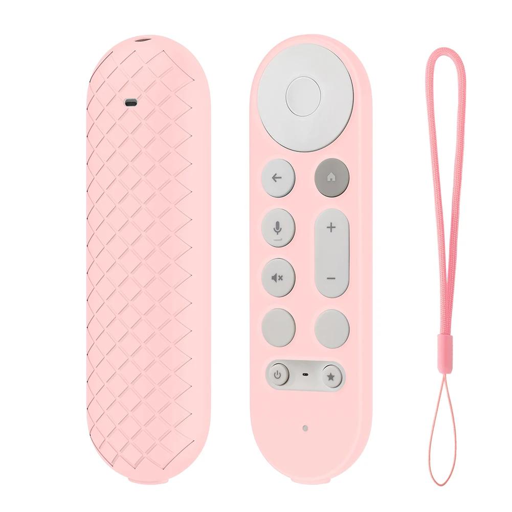 Silicone Remote Case Anti-Slip Protective Cover with Lanyard TV Remote Control Case Remote Cover for Google TV Streamer 4K