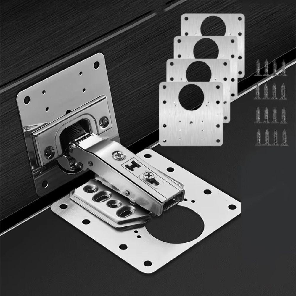 Thickened Cabinet Door Hinge Installation Plate Cupboard Door Hinge Mounting Plate Household Tools