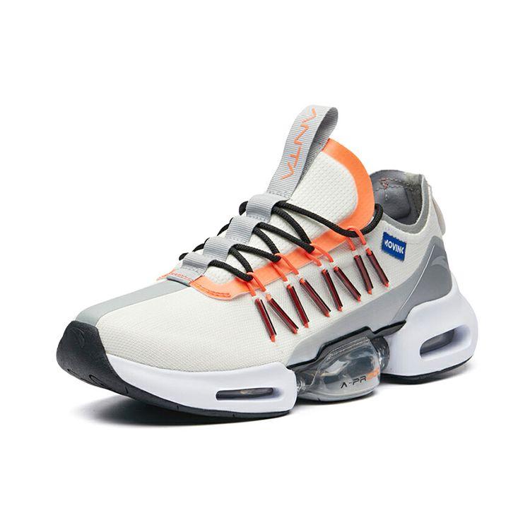 Anta Кроссовки мужские Snoopy X Moon Landing 50th с амортизацией, нескользящие, прочные, низкие, белые, оранжевые 91935505-2