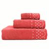 Lot De 3 Serviettes De Bain 100% Coton Éponge 450g Absorbants 3 Tailles Fuchsia Briebe Polka Dots Fuchsia 93126