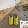 Premium Hairy Square Head Deep Mouth Suede Lazy Muller Shoes Plush Warm Flat Bottom Baotou Half Slippers Women's Outer Wear