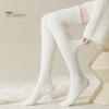 1 Pair Women Winter Socks Tihick Plush Over Knee Socks Anti-slip Coral Fleece Solid Color Warm Thickened Stockings Warmth Socks for Various Occasions