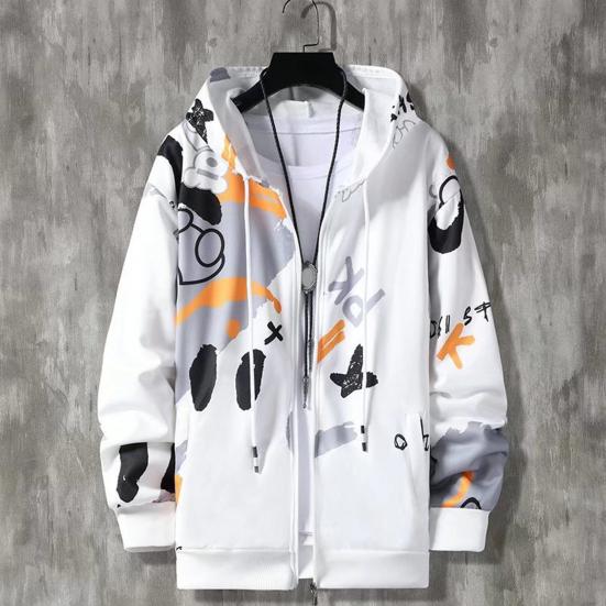 2 шт./компл., мужское пальто, брюки, костюм с капюшоном, буквенным принтом, застежкой-молнией, свободная эластичная талия, мужской спортивный костюм в стиле хип-хоп с ремешками на щиколотке