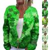 Women's Fashion Printed Long-Sleeved Knit Cardigan Button-Down Jacket
