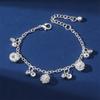 New Silver Plated Bracelet Fashion Bell Charms Beads Pendant Chain Bracelet For Women Girls Jewelry Gift