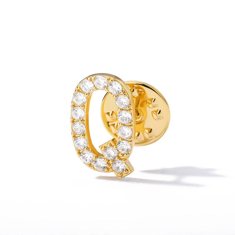 A-Z Letter Brooches For Women Initial Name Brooch Pins For Suit Shirt Collar Accessories Brooch Jewelry