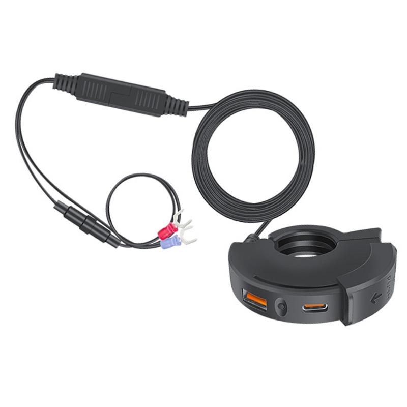 Быстрые USB+Type C Зарядные Устройства USB 12-24В Телефонные Зарядные Устройства для Мотоцикла USB-Порт на Руль Аксессуары для Мотоциклов