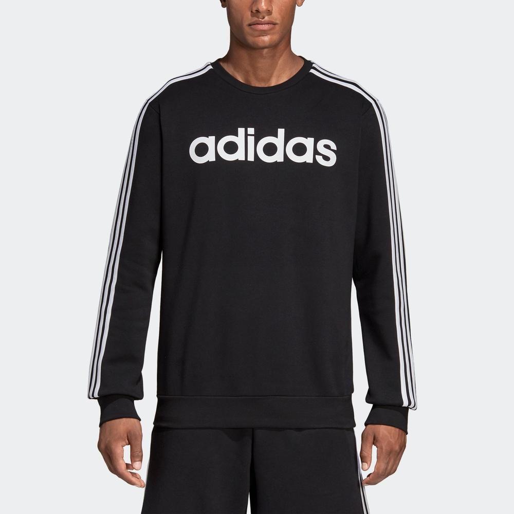 Adidas E 3S Crew Fl Толстовка на флисовой подкладке Мужские топы Черный DQ3084