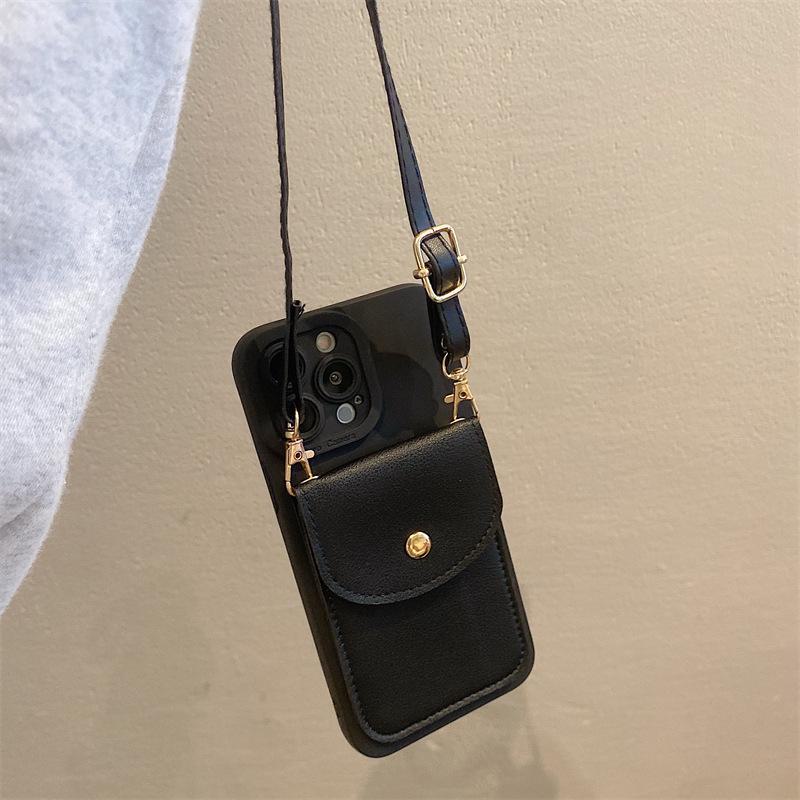 "Противоударный чехол-шнурок через плечо с держателем для карт для iPhone 13 Pro Max и iPhone 12"