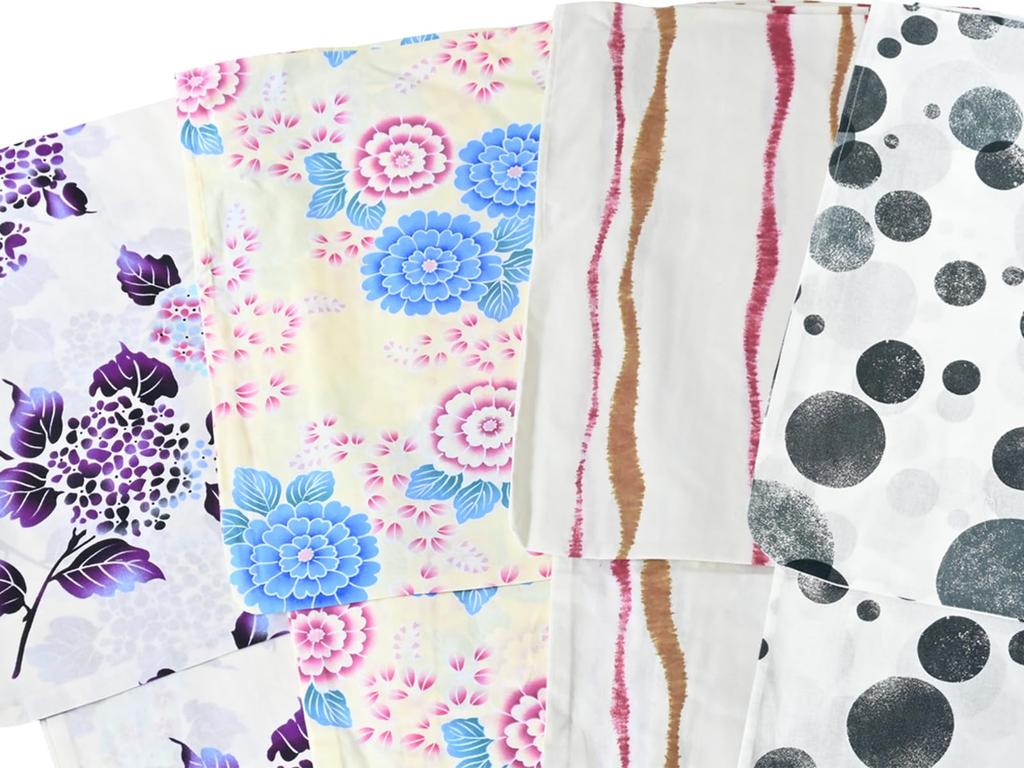 Оставьте выкройку, чтобы выбрать понравившийся вам комплект, который легко сшить [SAKIKU-EN] ты, цвет, юката, оби, подарок, из 2 предметов (белый/слоновая кость)