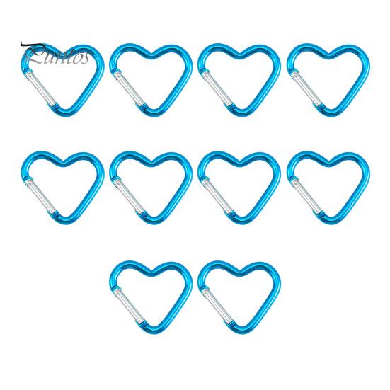 20 шт. карабин в форме сердца, прочный алюминиевый брелок, зажим, пружинный крючок, пряжка для рюкзака, бутылка для воды, аксессуары для кемпинга на открытом воздухе