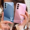 Милый светло-голубой кролик Для Samsung A73 72 71 A70 56 55 54 A53 52 51 50 42 A35 A34 33 32 31 26 25 24 23 22 30 стеклянный чехол для телефона
