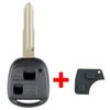 Car Key Fob Case Shell with TOY41 Uncut Blade and Rubber Button Pad Fit for Toyota Yaris