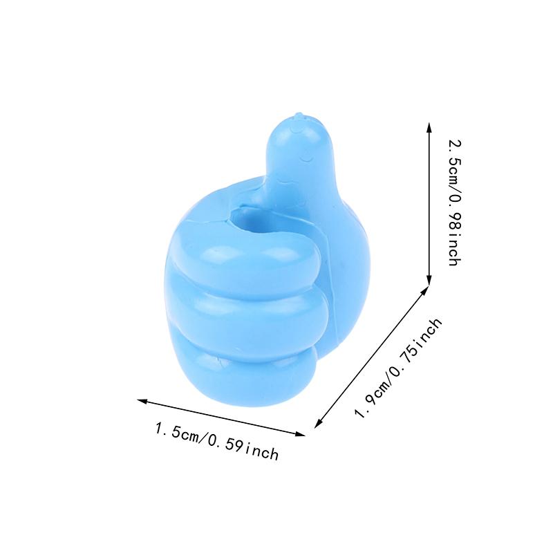 20Pcs Hand-Shaped Rubber Holder Silicone Thumb Wall Hook Cable Management Wire Organizer Multi-Function Wall Hangers Hooks