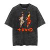 2026 Summer Street Fighter Japanese-style Vintage Washed Retro Batik Arcade Print Number Short-sleeved T-shirt