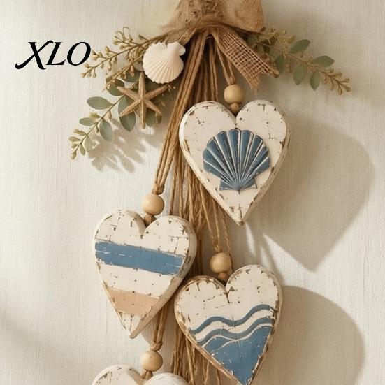 Indoor Wall Hanging Decor Heart Decor, 5 Layered Hearts Ornament, Rustic Farmhouse Coastal Style Wood Charming Shaped Art Sign, Thanksgiving Fall for