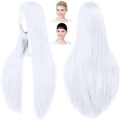 Парик Eden Cosplay Премиум Шелковистый Прямой Длинный Волос 80см Чисто Белый WIG6166