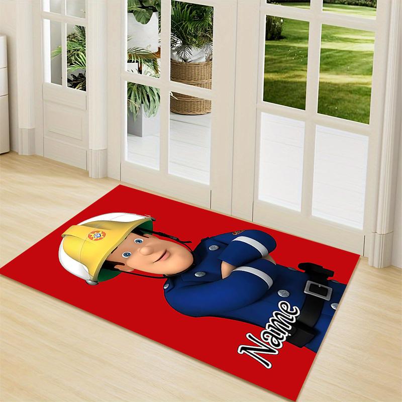 Custom Name Fireman Sam's Adventure Carpet Rug Customizable Soft Washable Anti-Slip Home Living Room Sofa Mats Personalized Rug. 0909274