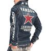 Our Store Custom Made Jean Jean One Star Embroidery Patch Denim Jacket Distressed Indigo [Banson] & JFV-2301-INDIGO (S, (A))