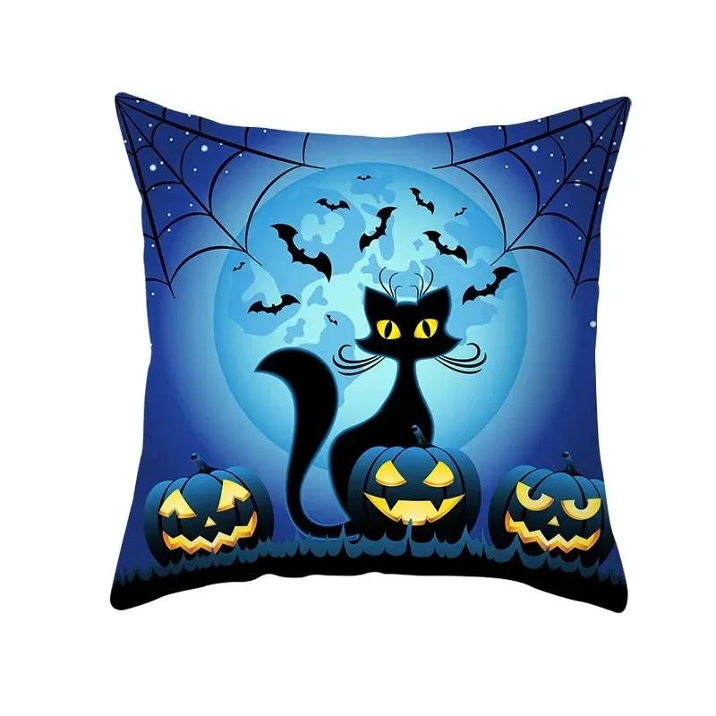 Декоративная подушка на Хэллоуин с забавным рисунком в виде кота подойдет для украшения дома, гостиной, дивана, поясной подушки для спальни.