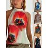 Women's O-Neck Sleeveless Fashion Summer Spring Solid Color Print Casual T-shirt