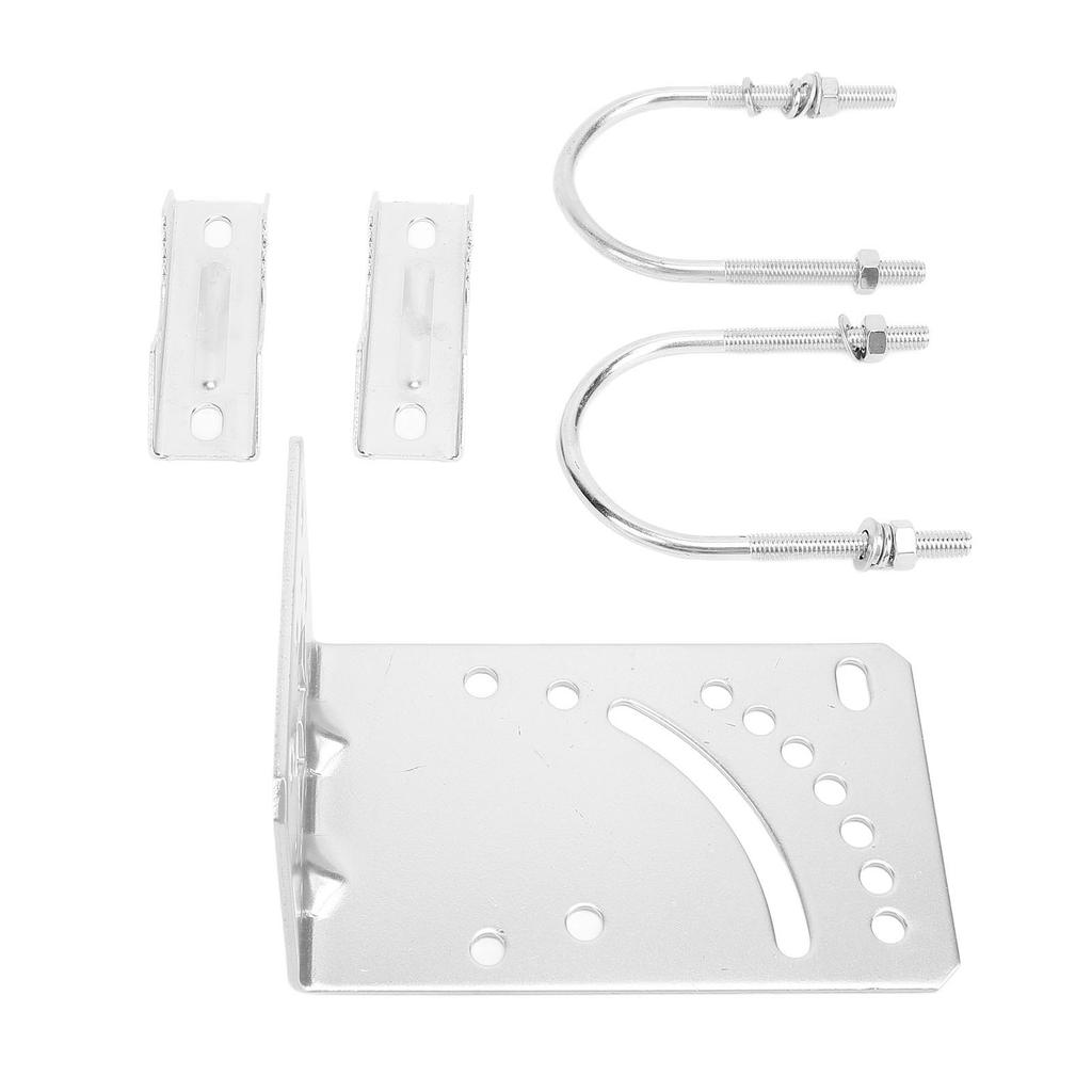 Antenna Mast Clamp with U Bolts Silver Angle Adjustable Galvanized Stainless Steel Antenna Pole Clam