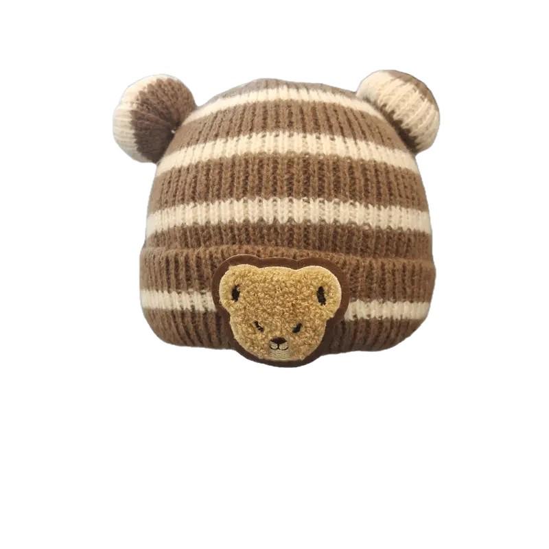 Детская теплая ветрозащитная вязаная шапка с защитой ушей для мальчиков и девочек – Осень/Зима