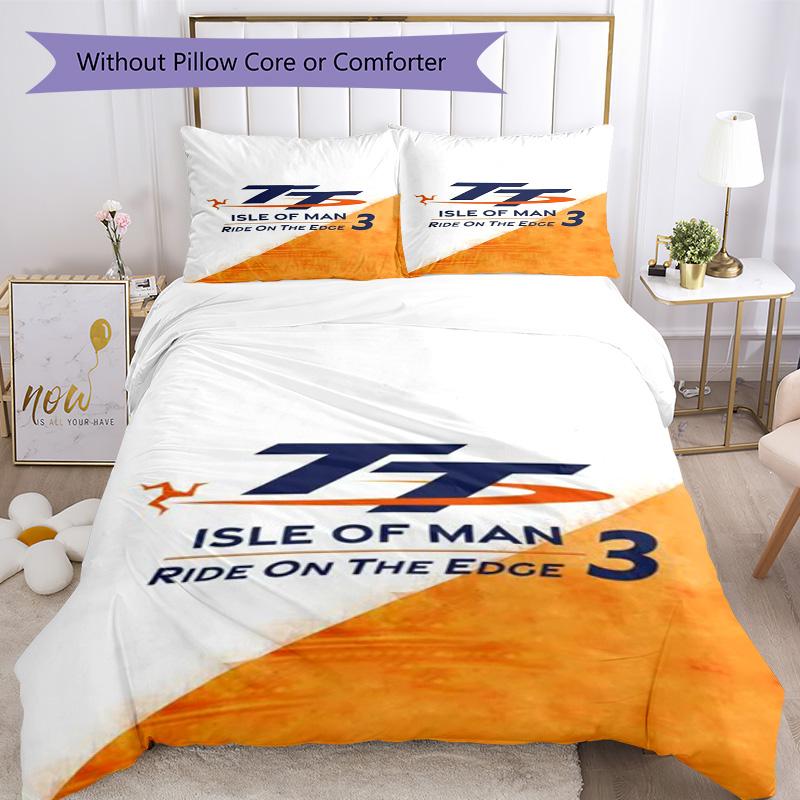 Комплект пододеяльника с принтом Isle of Man TT Идеально подходит для игровой комнаты Мягкая ткань Рождественский подарок