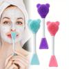 Double Head Silicone Mask Brush for Pore Cleansing Mud Mask Applicator Brush Portable Beauty Tool Set